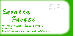 sarolta paszti business card