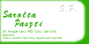 sarolta paszti business card